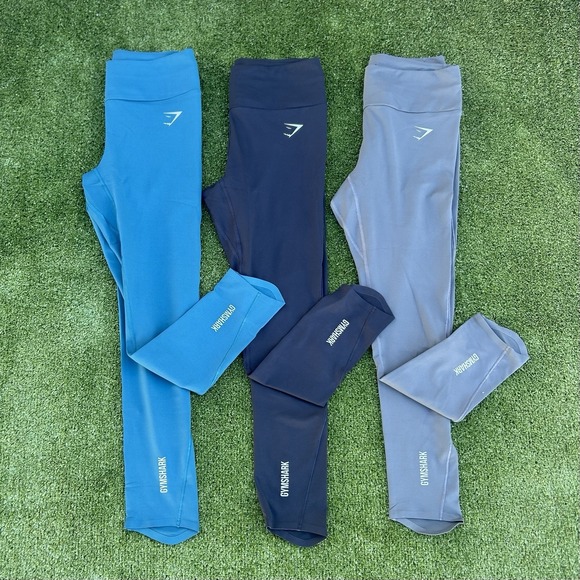 Gymshark Pants - Gymshark Women Leggings Set of 3 Small Blue Black Gray High Stretch Yoga & Gym